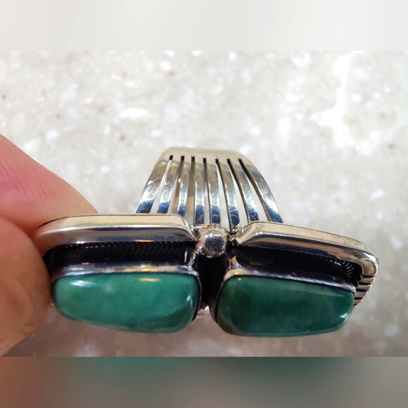 Paul Livingston Double Stoned Turquoise Ring Size 8 - Picture 6 of 8